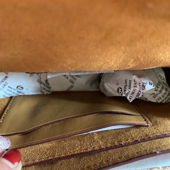 RARE🔥Authentic COACH Leather/suede/Straw flap logo Crosby/shoulder/wristlet bag - Picture 6 of 16